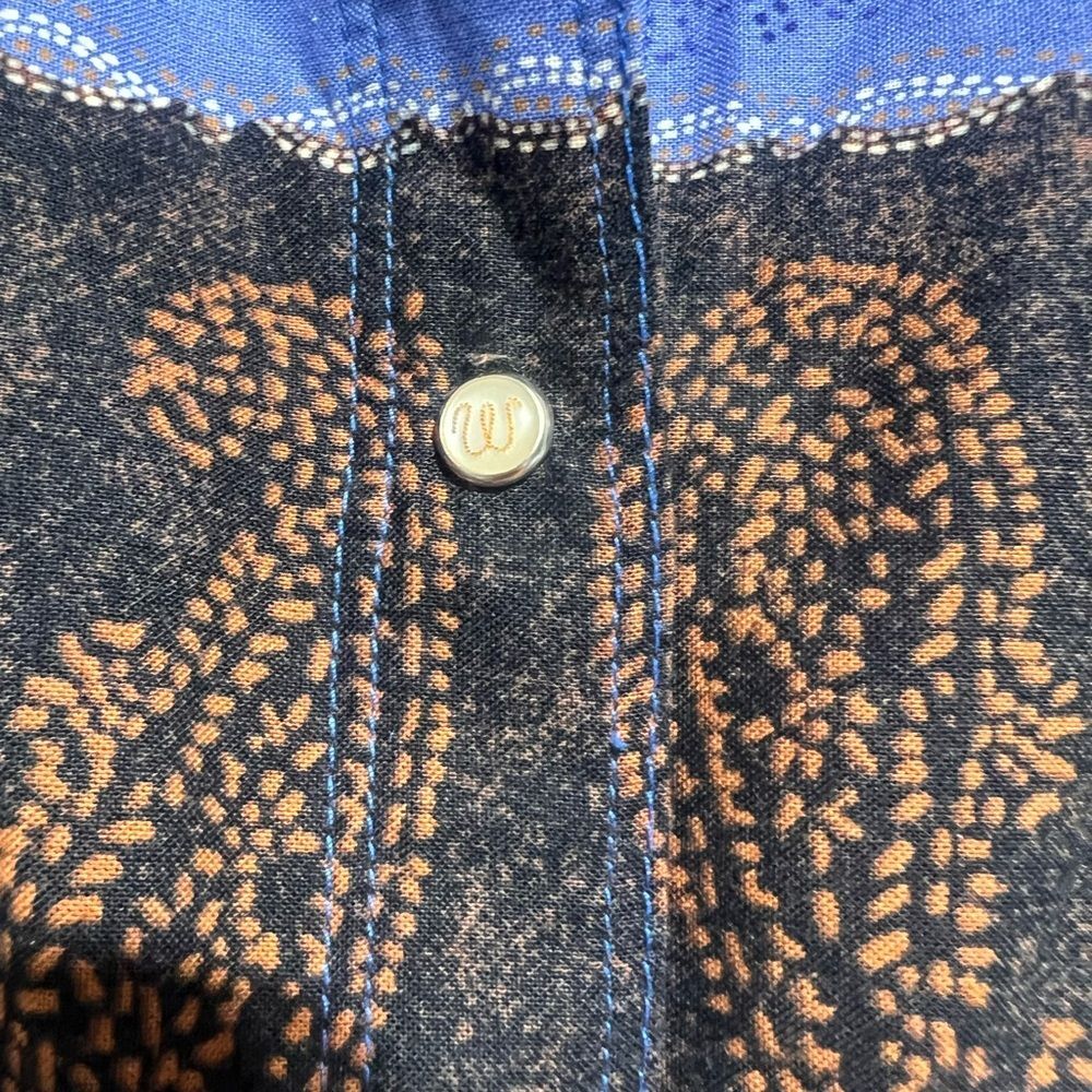 Wrangler Horse Print Vintage Western Snap Button Long Sleeve Top Size Medium - Picture 5 of 12